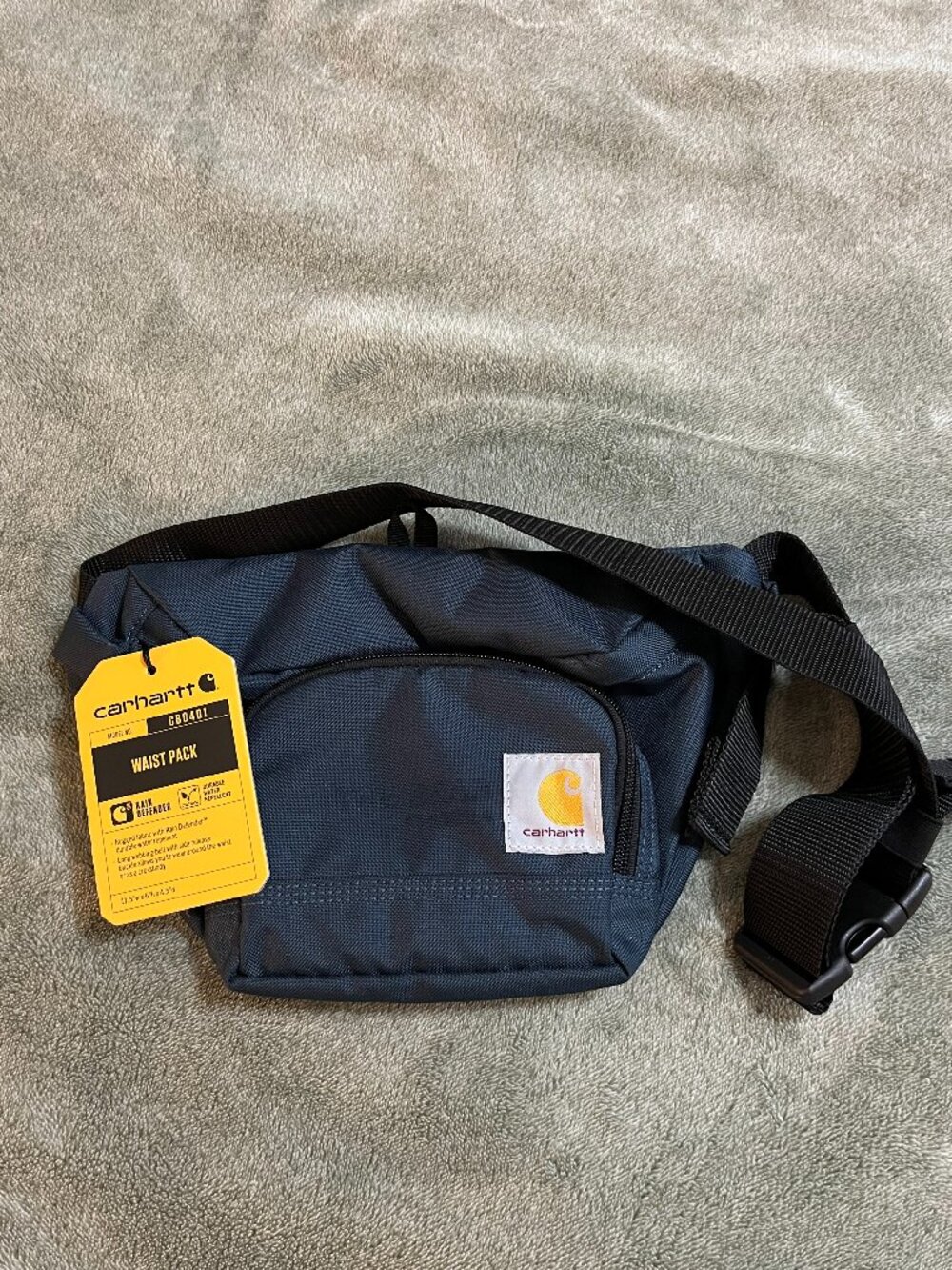 Carhartt CB0401 Waist Pack Navy Rain Defender Belt Bag Tags Embroidery Removed